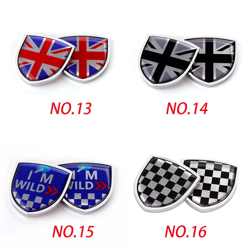 Night knight 2Pcs Stiker Emblem / Badge Mini Motif Bendera Inggris Bahan Metal untuk Kaca Jendela Mobil