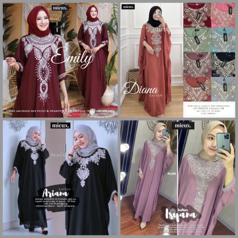 Gamis Kaftan All Model Original by Mieux (Diana/Isyana/Ariana/Emily)