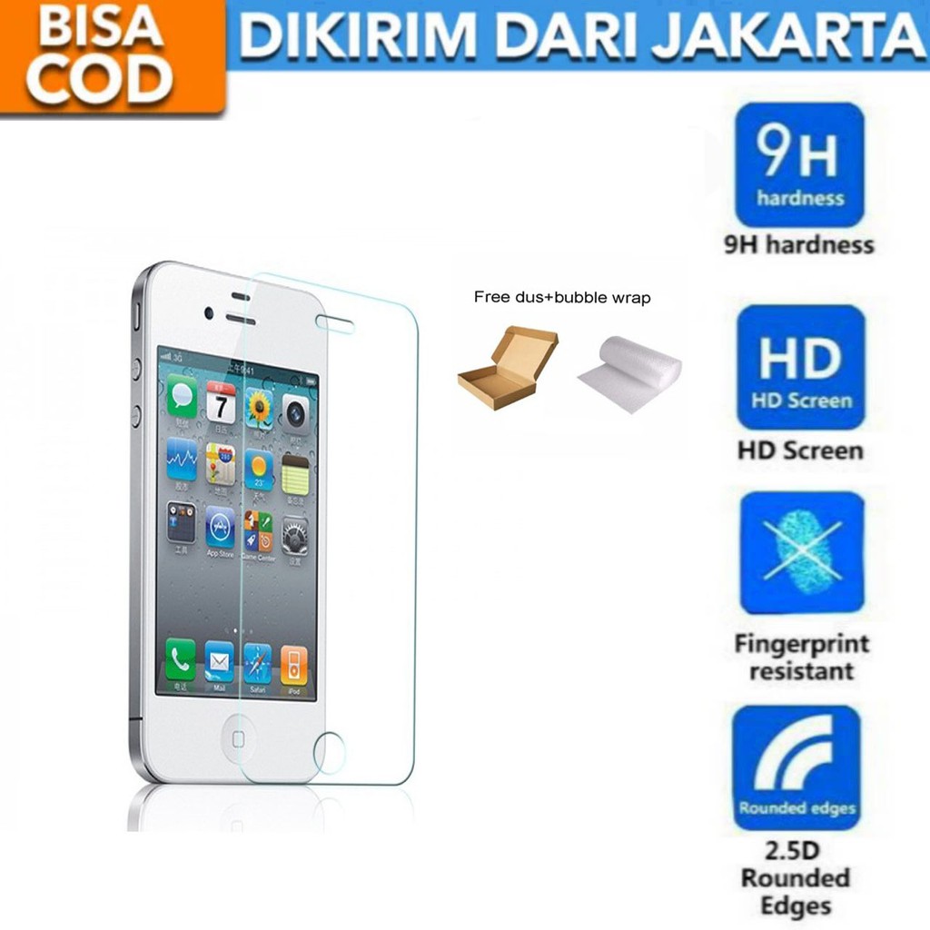 Iphone 4 Tempered Glass Screen Protector Anti Gores