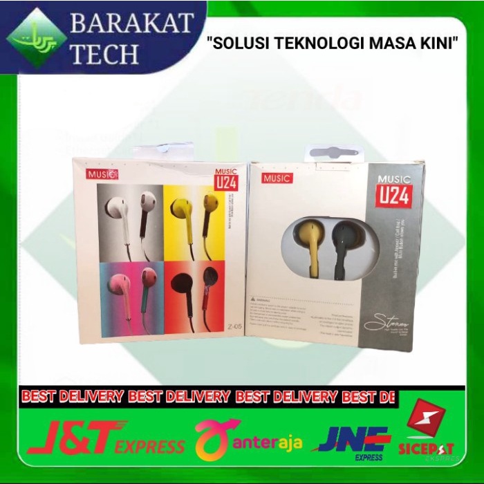 Handsfree Earphone U24 2 Tone Macaron Headset Stereo Macaron U 24