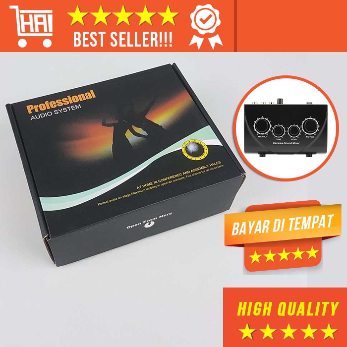 [ORIGINAL] MIXER AUDIO KARAOKE MINI ECHO TONE AUDIO 2 MICROPHONE INPUT