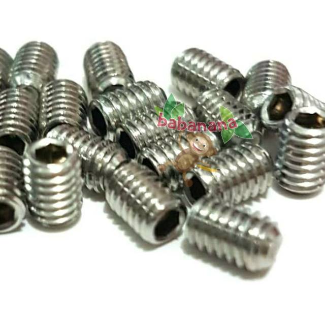 Grub hex M4 6mm silver baut screw 2020 slot