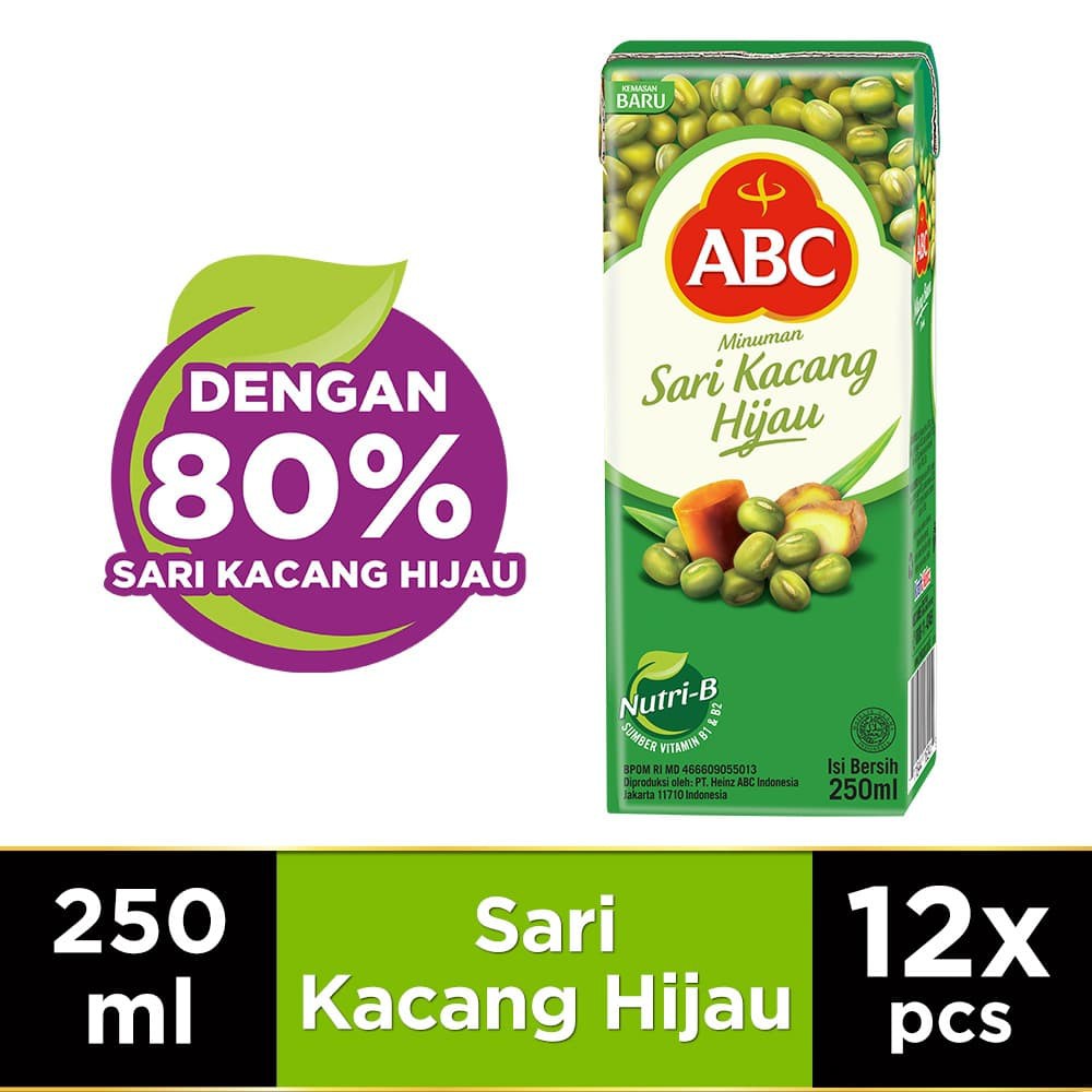 

PROMO ABC MINUMAN SARI KACANG HIJAU 250 ML - MULTIPACK 12 PCS TERMURAH