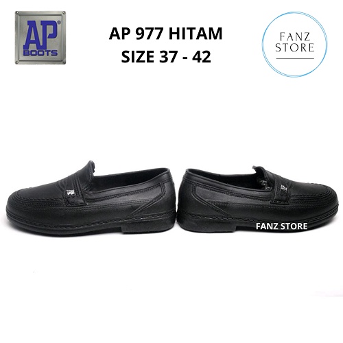 Sepatu Pantofel Hitam AP 977 / Sepatu Kerja Hitam AP Boots AP 977 / Sepatu Kantor Size 37 - 42 / Fanz Store