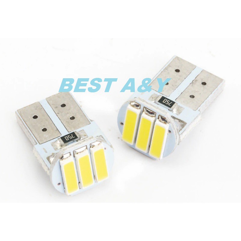 Lampu LED T10 3SMD 7020 Canbus Metal Lampu Senja Speedometer Plat Nomor Mobil Motor