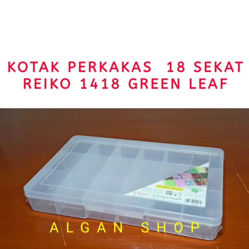 Kotak Obat Perkakas Reiko 1418 Sekat 18 Green Leaf Aksesoris Tool Box Komponen Kancing Baut Jarum Be