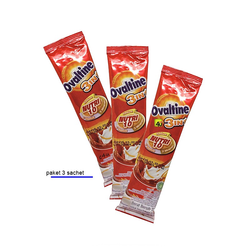 

Ovaltine - 3 IN 1 Milk Chocolate Malt Drink - Paket 3 sachet