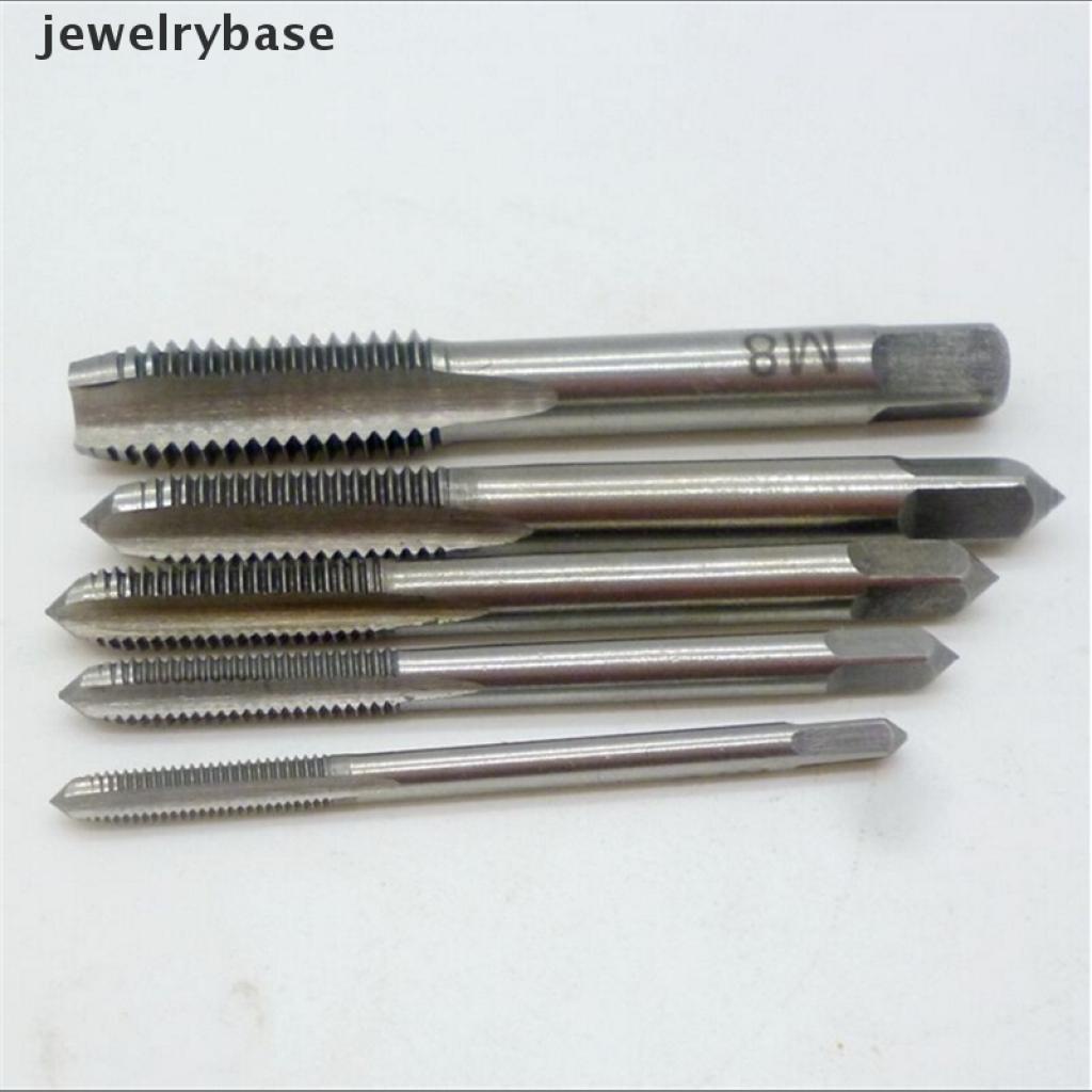 5pcs / Set Alat tapping Tangan Lurus Flute M3 M4 M5 M6 M8 3mm - 8mm