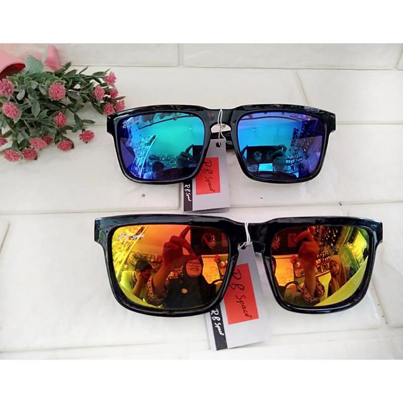 FF905 Kacamata Hitam Casual / Kacamata Cowok Retro / Kacamata Kotak Pelangi