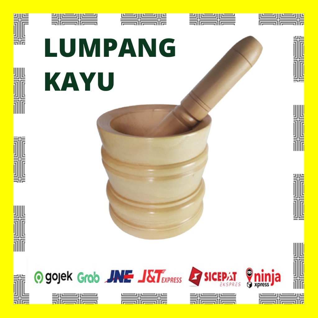 LUMPANG KAYU/ULEKAN/ALAT TUMBUK/TUMBUKAN BUMBU DAPUR/OBAT/PUYER MEDIS PERALATAN DAPUR DENGAN ALU