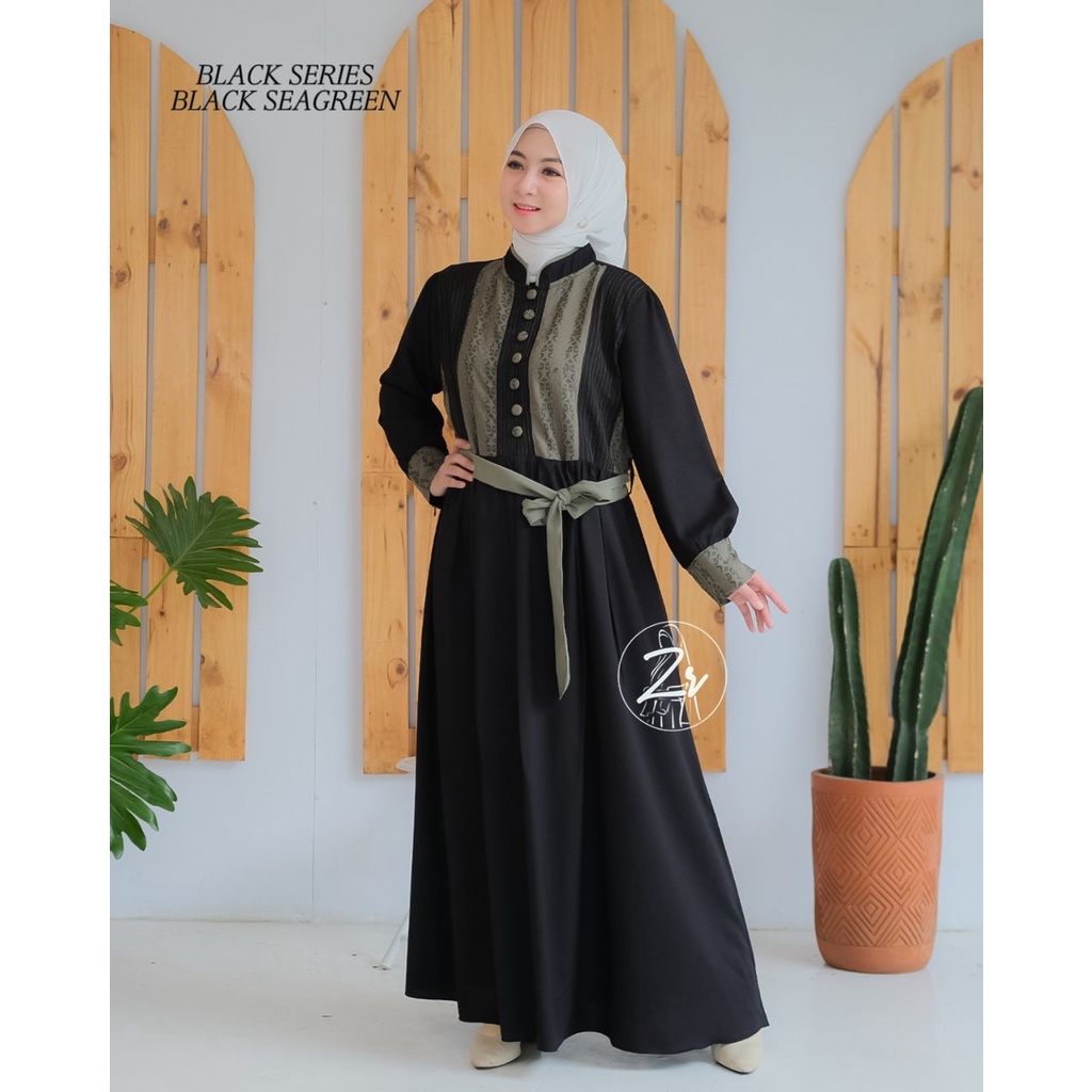 Black Series dan Yasmin dress by zr premium gamis polos basic harian selebgram busana muslim wanita ootd vintage DIY Korea style hangout persatuan komunitas