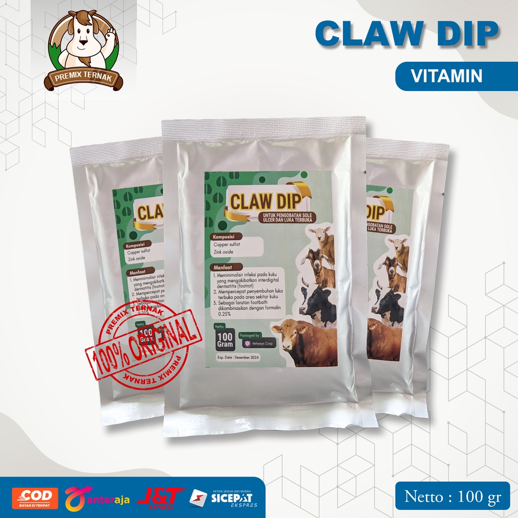 Claw Dip 100 Gr - Obat Kuku Sapi PMK - Obat Kuku Ternak | Claw Dip