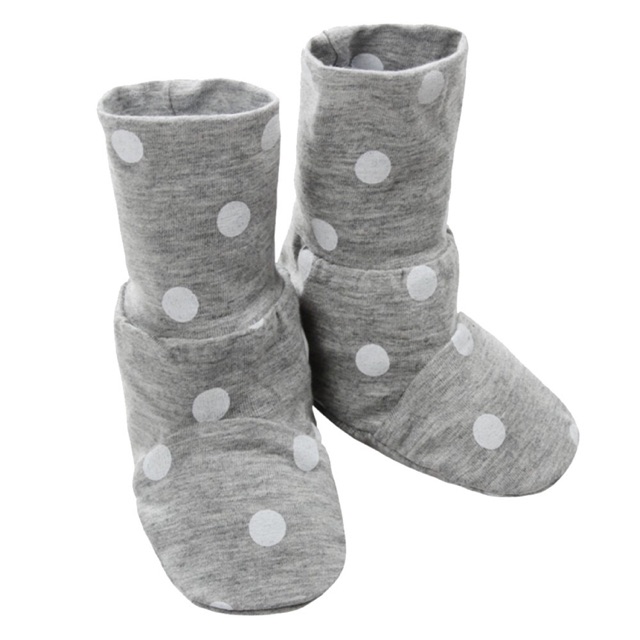 Baabaasheepz Booties Grey Polkadot (preloved)