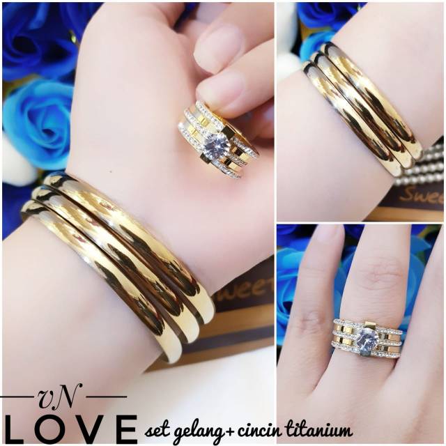 Titanium gelang dan cincin 2213i