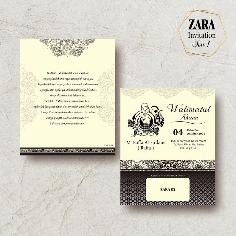 Undangan ZARA invitation