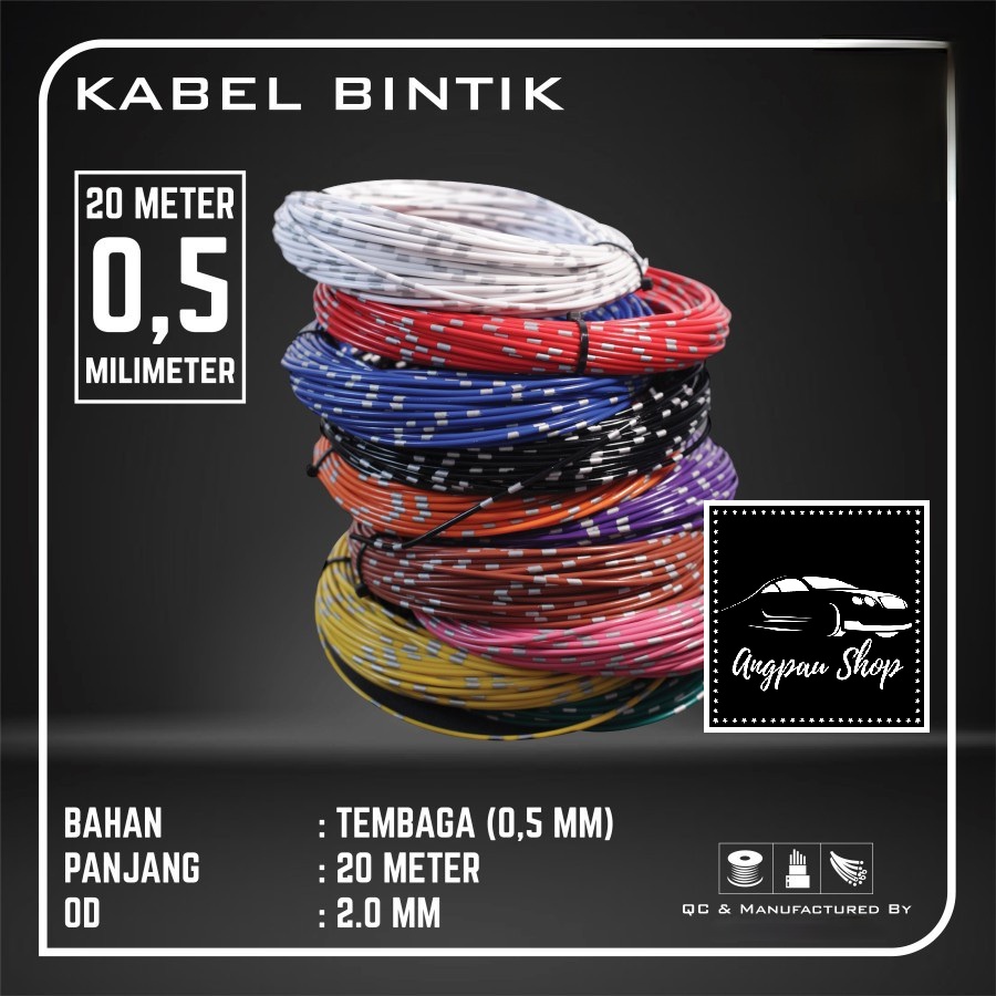 TERMURAH READY Kabel Bodi Bintik OD 2.0mm x 20 Meter Untuk Kelistrikan Mobil Motor standart astra KUALITAS TERBAIK