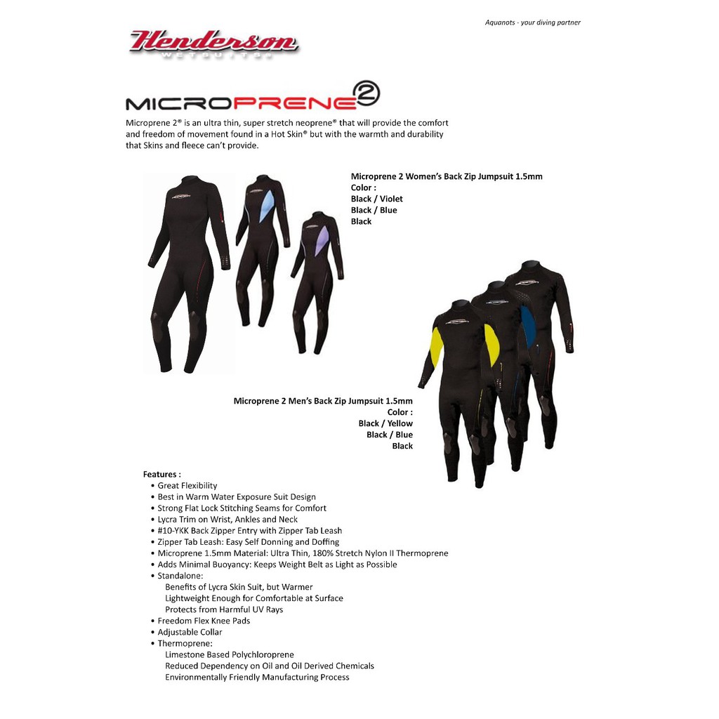 Jual Wetsuit Henderson Microprene Pria 1 5mm  Baju Selam  Diskon