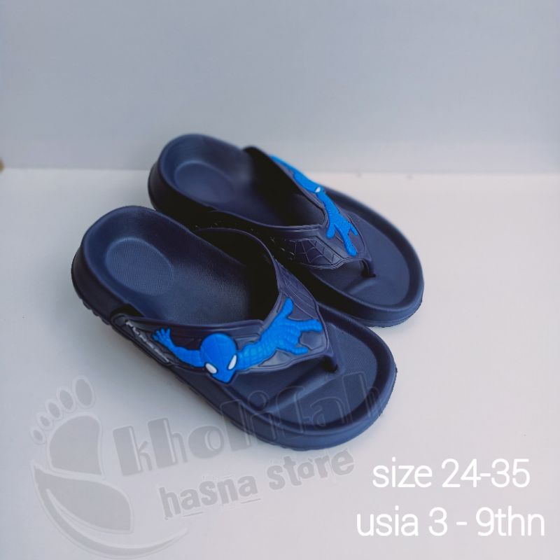 SANDAL JEPIT ANAK LAKI-LAKI SPIDERMAN FUHAHA 30-35 TERBARU