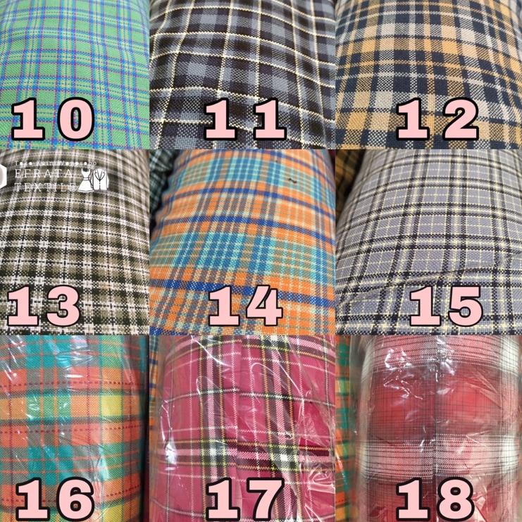 "Ben31au22r" KAIN KATUN KOTAK KOTAK SERAGAM SMP SD SMA