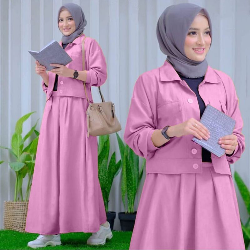 SETELAN KOBEX setelan baju wanita rok panjang kemeja blazer setelan rok perempuan kemeja busui kemej