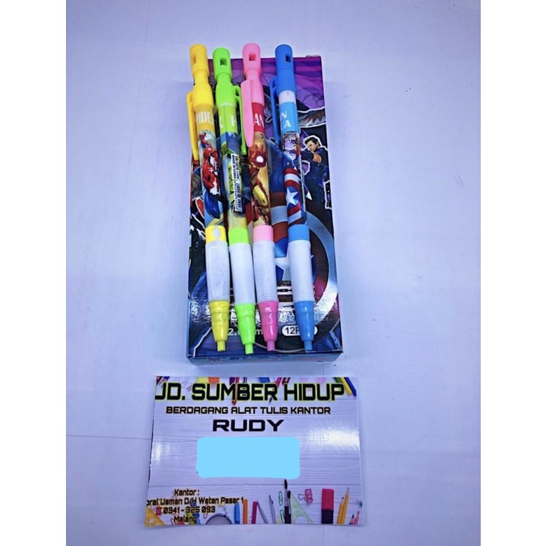 

Pensil mechanic motif Avanger 2.0mm, Harga perlusin isi 12 pcs