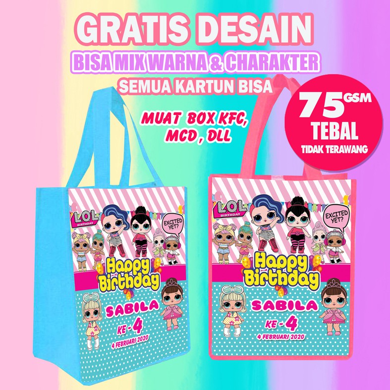 

PROMO TAS ULANG TAHUN TERLARIS / Tas Ultah / Tas Ulang Tahun /Tas souvenir / BEST SELLER SHOPEE