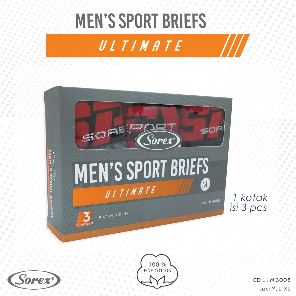 SOREX Isi 3 Pcs - Sorex Man CD Sport Pria LK M 3008 Ultimate