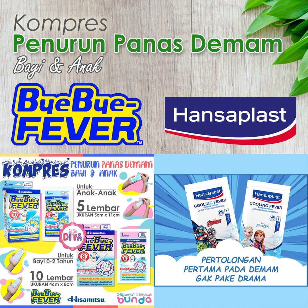 Ecer HANSAPLAST &amp; BYE BYE FEVER BAYI &amp; ANAK - Plester Kompres Penurun PANAS DEMAM Hansaplas ens