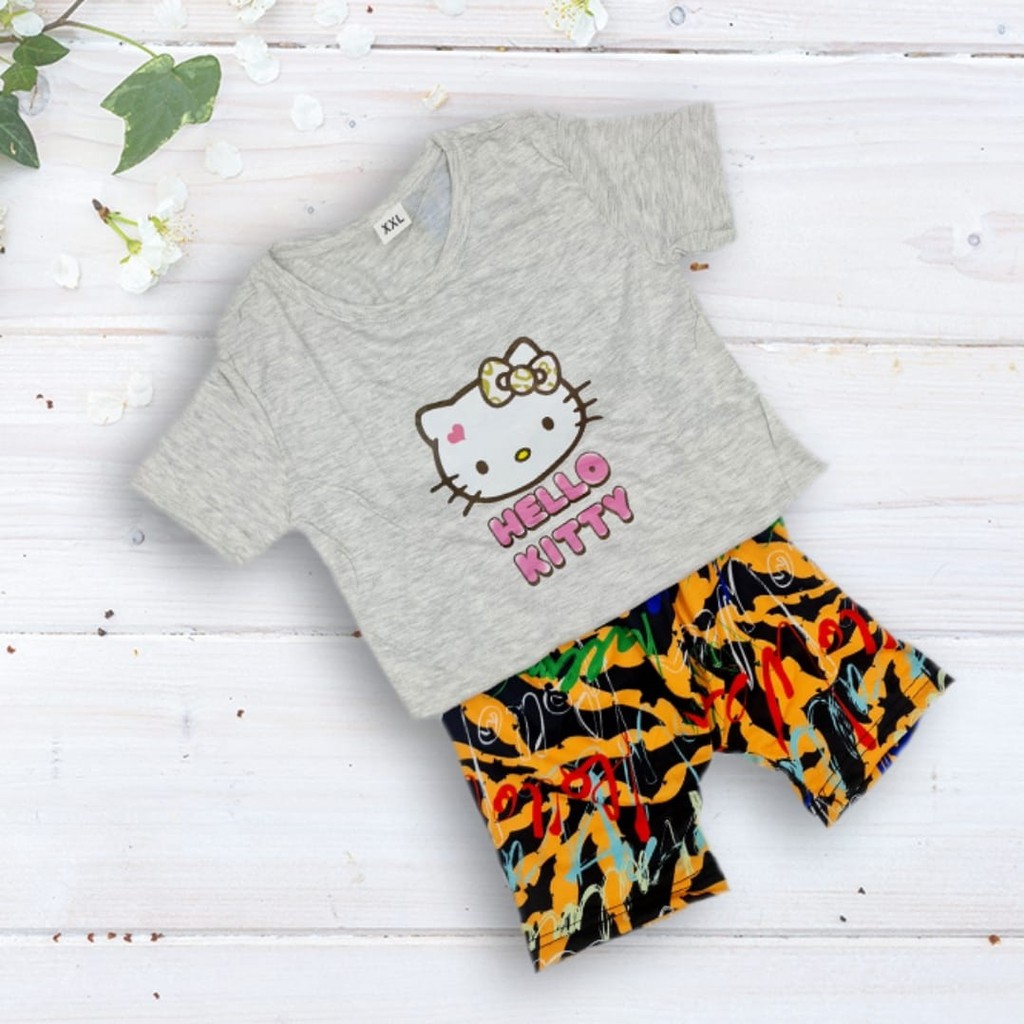 KAOS ANAK BAJU ANAK COWOK CEWEK CASUAL HELLO KITTY UMUR 1 2 3