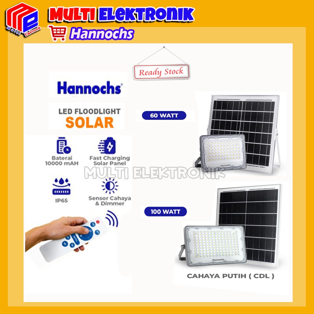 Hannochs LED Sorot Floodlight Solar Cell Panel Surya