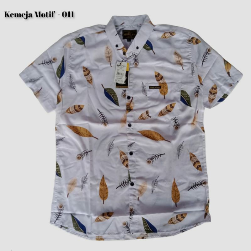 Kemeja Pria Lengan Pendek Motif Hem Lengan Pendek Motif Kasual