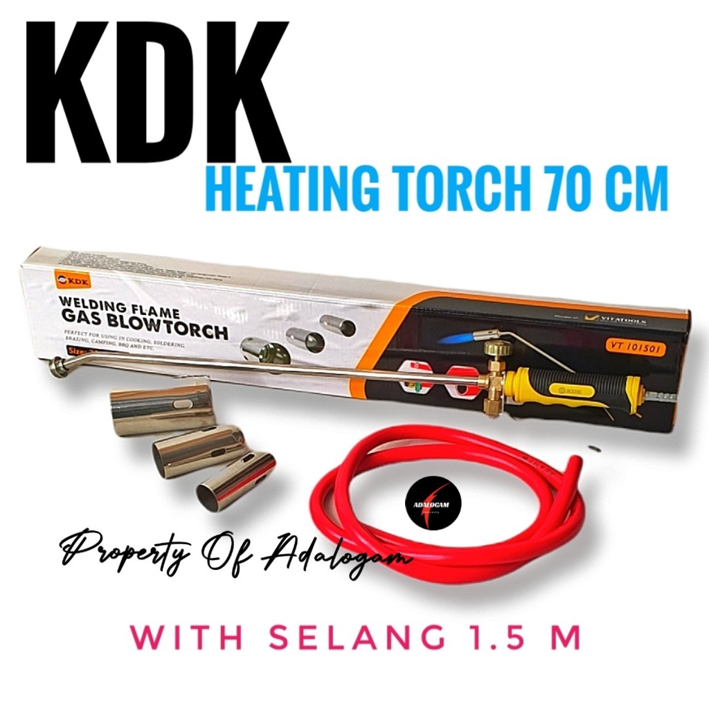 KDK Heating Torch Alat Bakar Gas 70 Cm Selang 1.5 M Blander Bakar