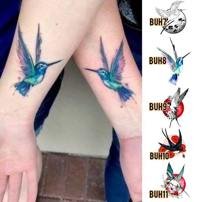 Tato Temporer Tato Burung terbang Tato Flying Bird Tato Burung Stiker Tato Minimalis - BUH