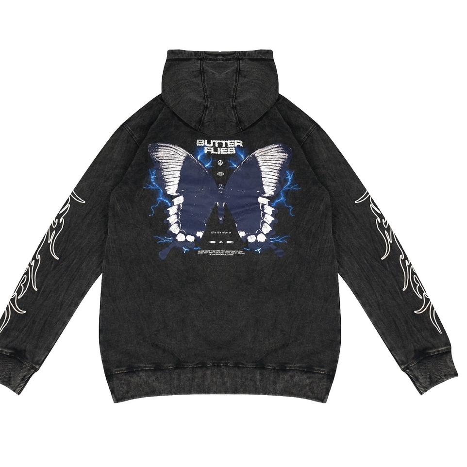 SALEE.. GRDT Butterfiles Hoodie Sandwash