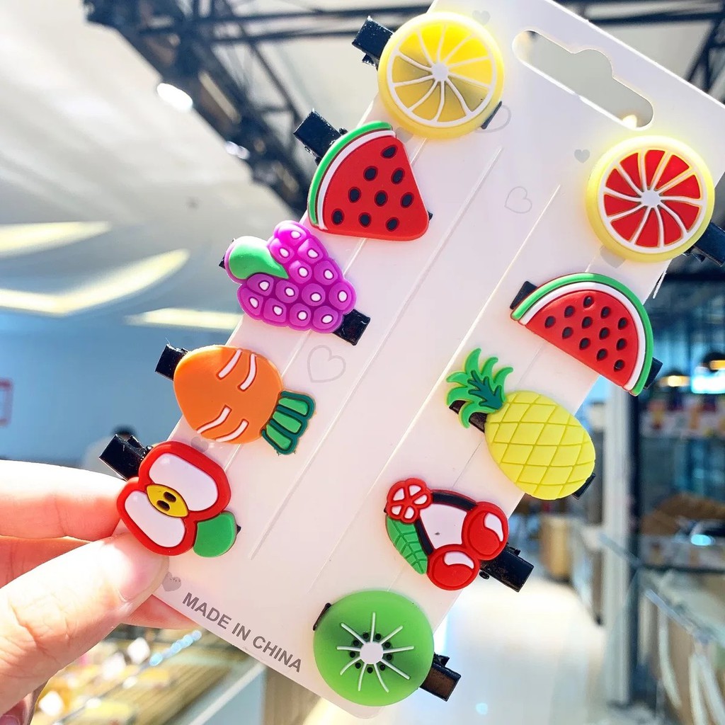 10PCS JEPIT RAMBUT ANAK / JEPITAN RAMBUT ANAK MOTIF KARAKTER KARTUN-JPT - FRUITS