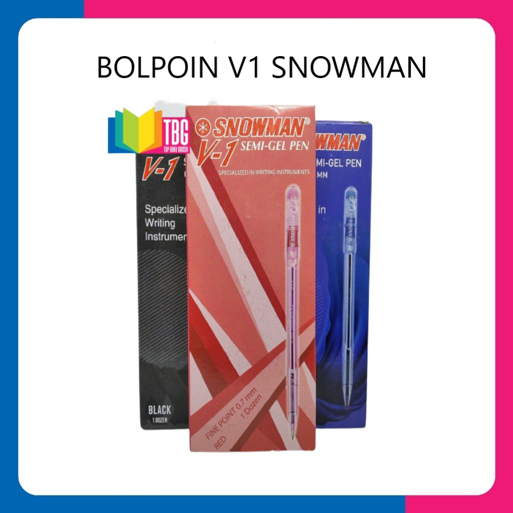 

1 PCS BALLPOINT V1 0.7 SNOWMAN/ PULPEN SEMI GEL/SEMI GEL PEN/ BOLPEN WARNA 0.7MM