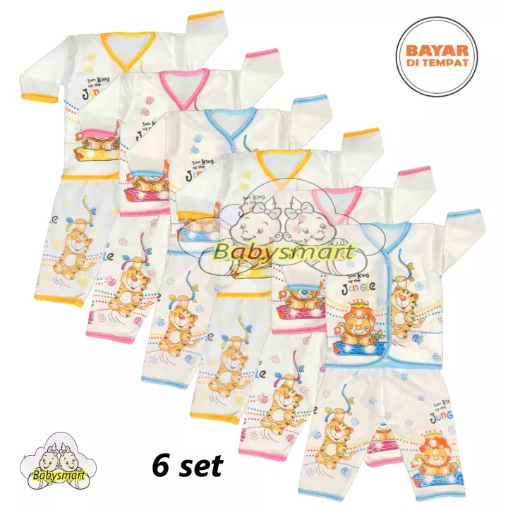 BAYIe - MELODY PUTIH ... 6 SET Setelan Baju Lengan Panjang Bayi+Celana Panjang umur 0-3 bulan