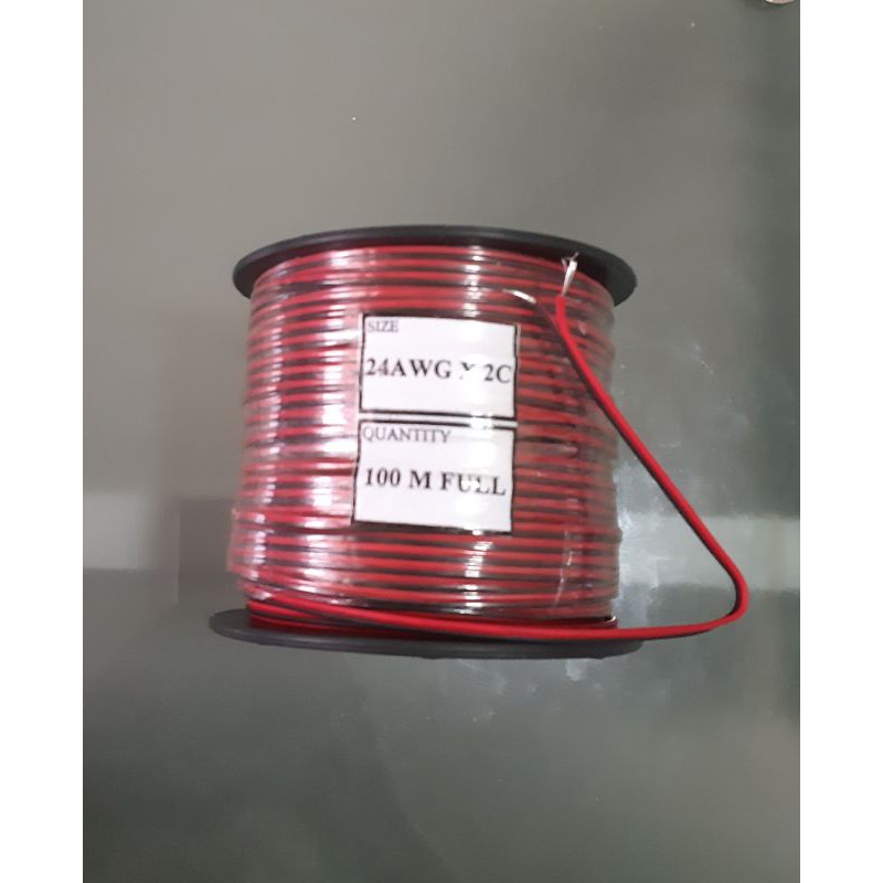 KABEL AWG 24 2X0.18 (2 JALUR) MERAH HITAM isi 100 METER