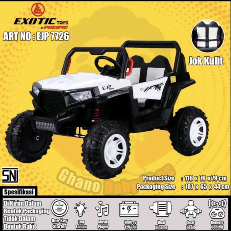 MAINAN MOBIL AKI ANAK JEEP POLARIE EJP 7726 2 ANAK
