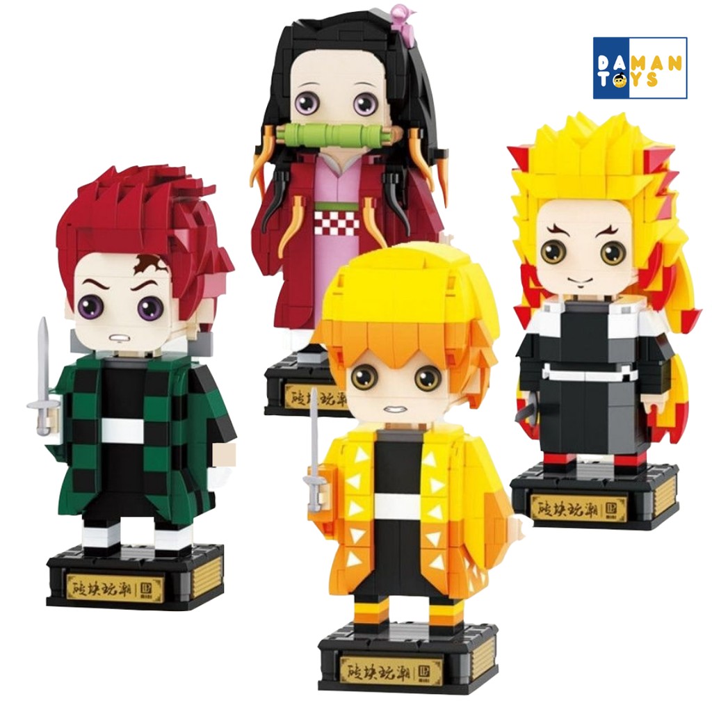 Demon Slayer Kimetsu No Yaiba Zenitsu/Nezuko/Giyuu /Tanjirou/Rengoku Bricks PVC Action Figure