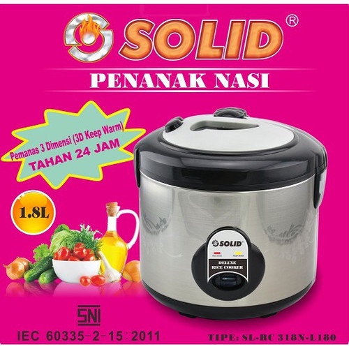 SOLID Rice Cooker 1.8 Liter RC 318N Lotus / Magic Com - Garansi 1 Tahun