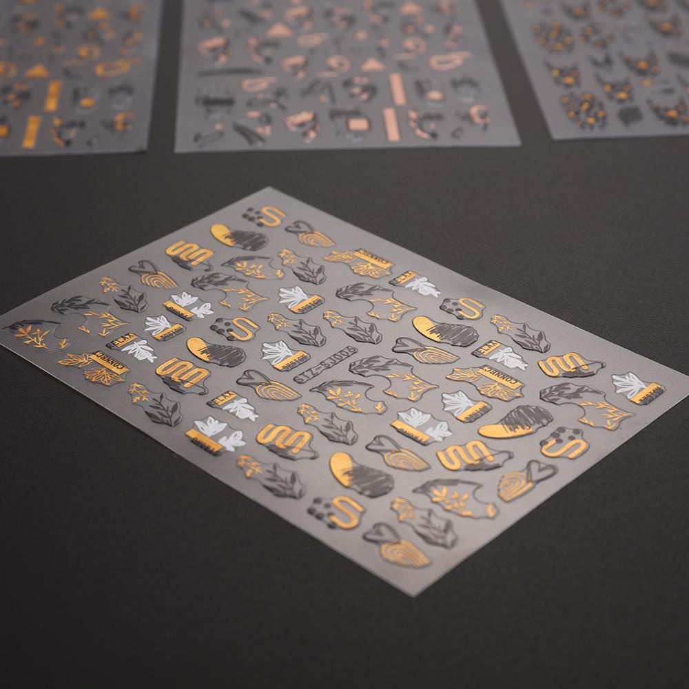 Preva Nail Art Sticker Hiasan Kuku Desain Geometri Kuku Hologram