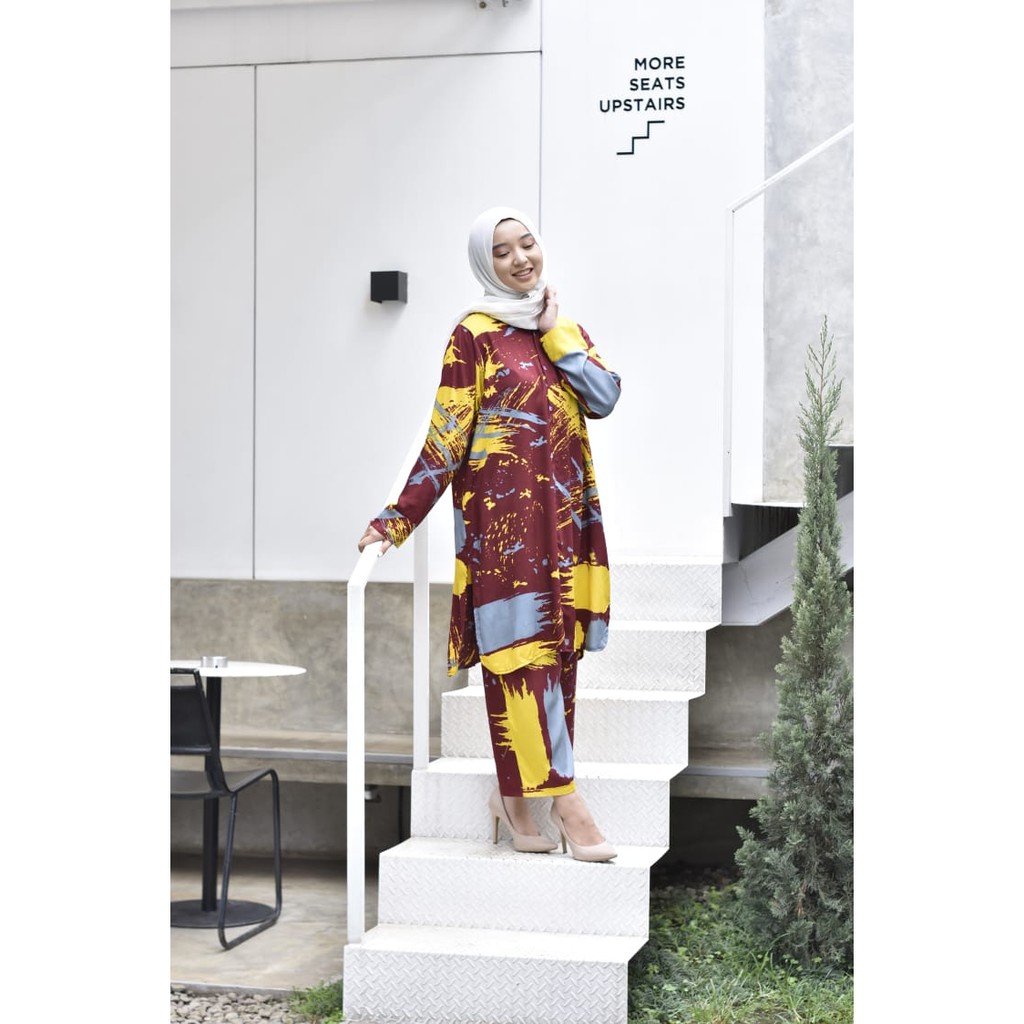 Tokomilkan - Setelan Motif Corak Wanita  BIGSIZE Tie Dye Bahan Katun