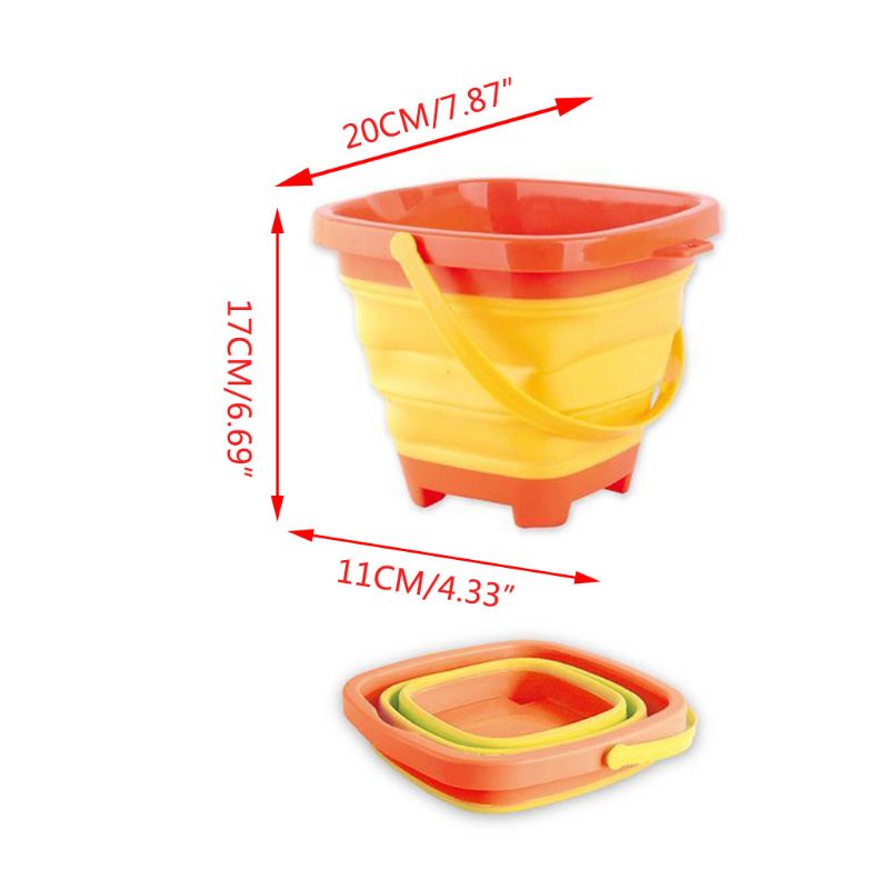 Mary Portable Anak Pantai Ember Pasir Mainan Lipat Collapsible Plastic Pail Multi Purpose Summer Party Play Storag