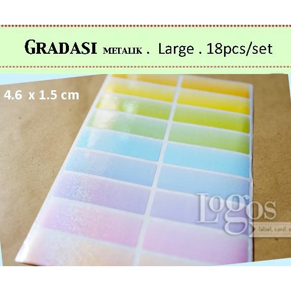 

Gradasi Metalik LARGE Glitter Sticker Label kosmetik pot cream beauty BAGUS