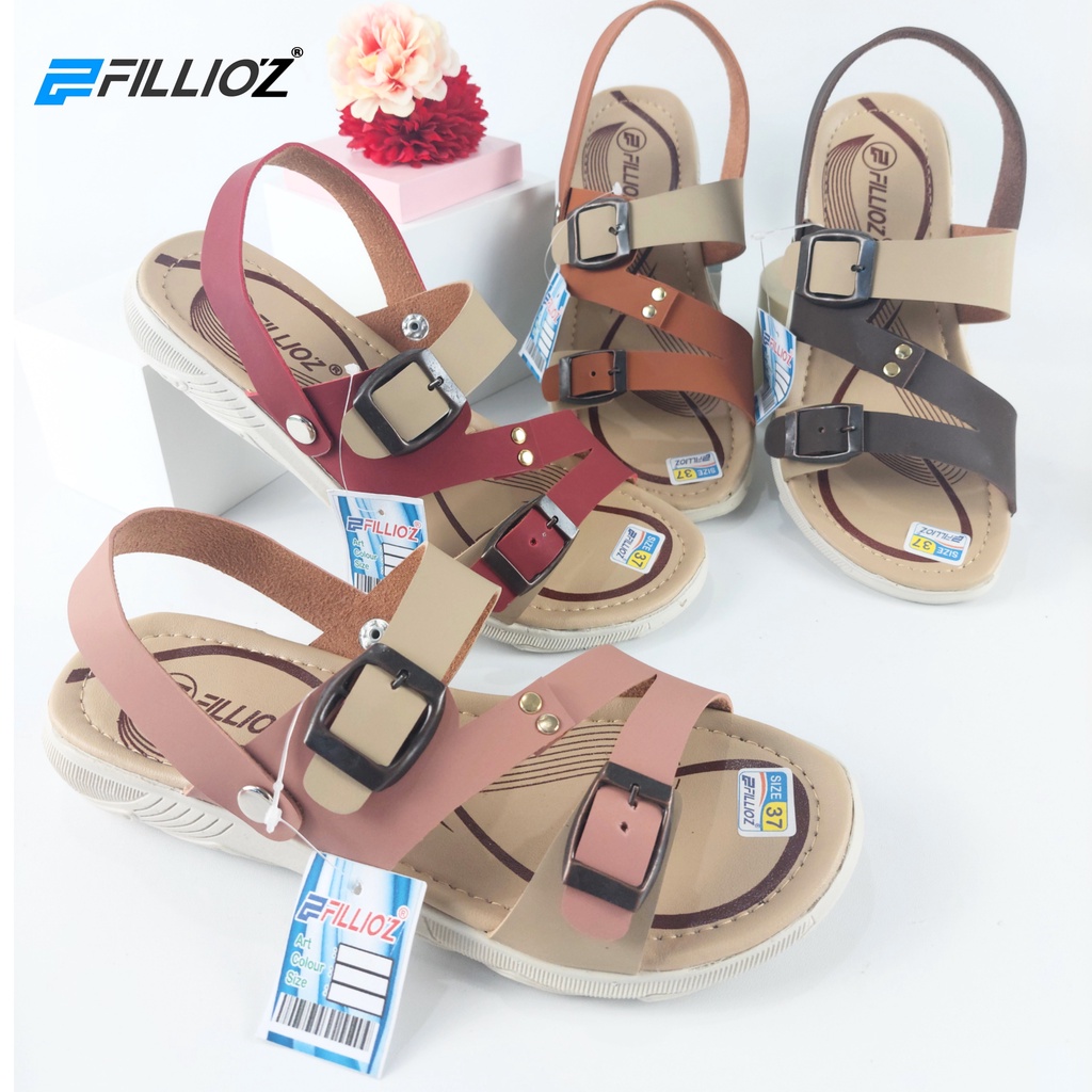 Sandal Wanita Terbaru Let Gesper Tali Anti Slip Fillioz FT23 Original