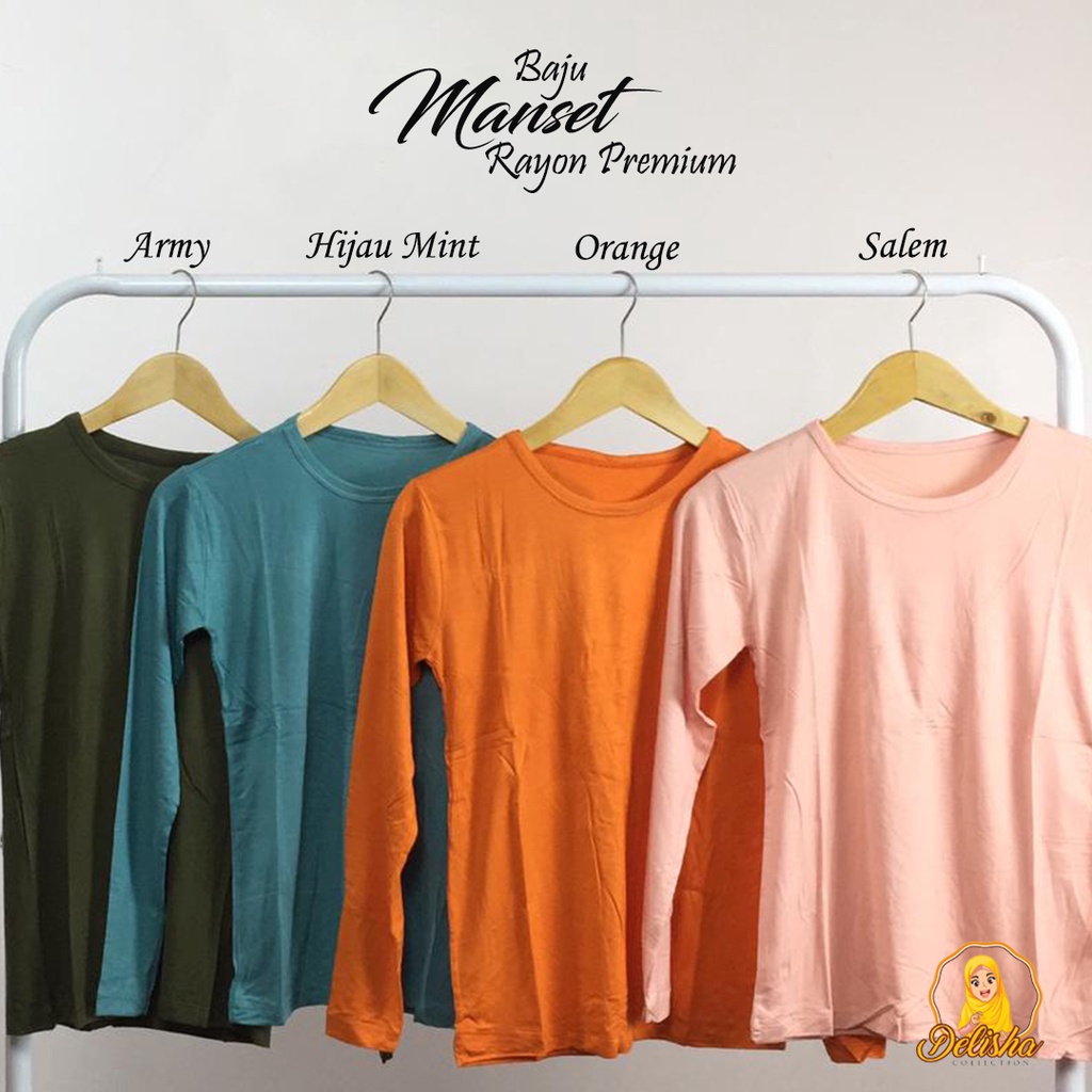 Baju Manset Lengan Panjang Basic Oblong Rayon Premium Standard Daleman Wanita By : Islah