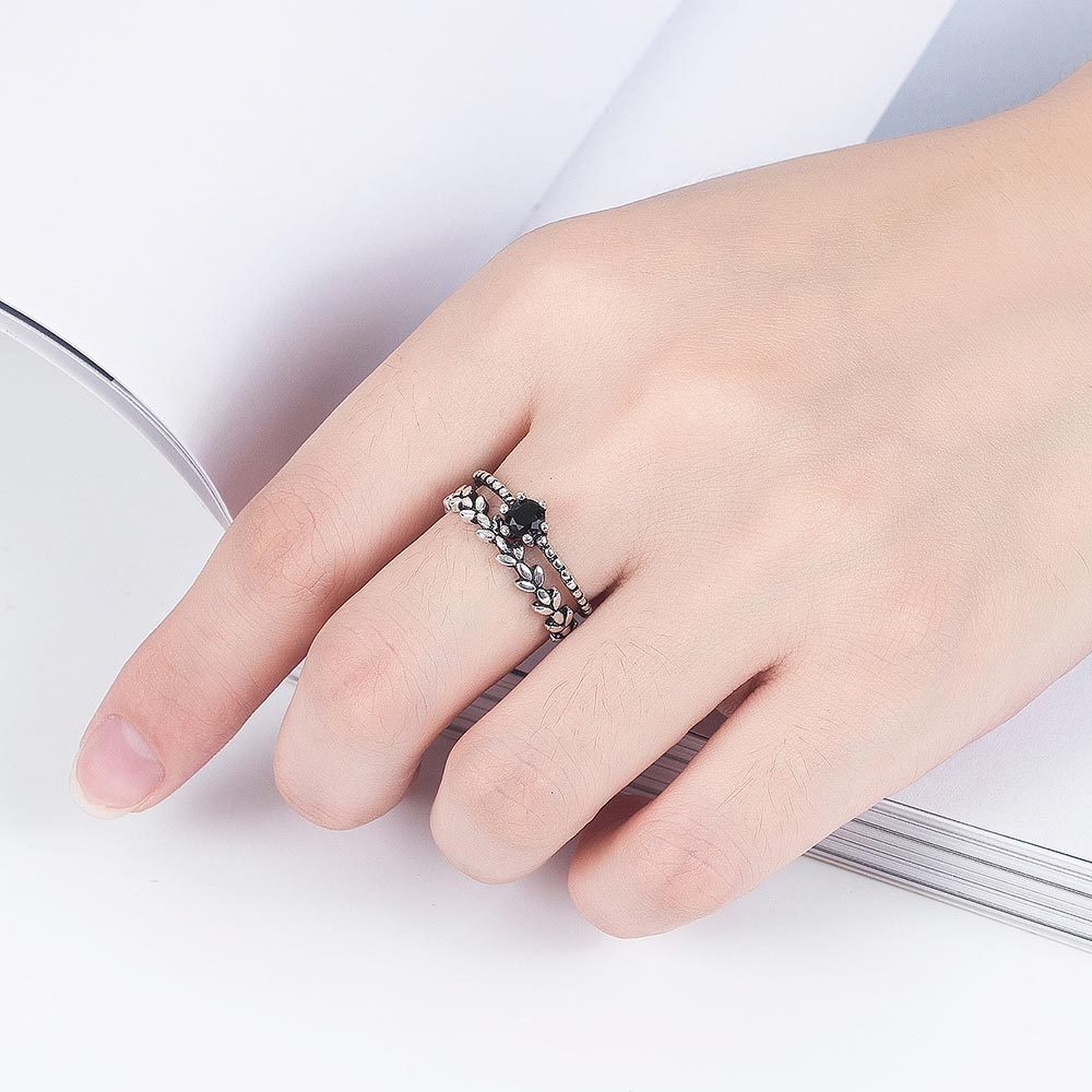 925 Perak Cincin Untuk Wanita/pasangan Cincin yang Dapat Disesuaikan Kepribadian Ekor Perhiasan Retro JZ00064