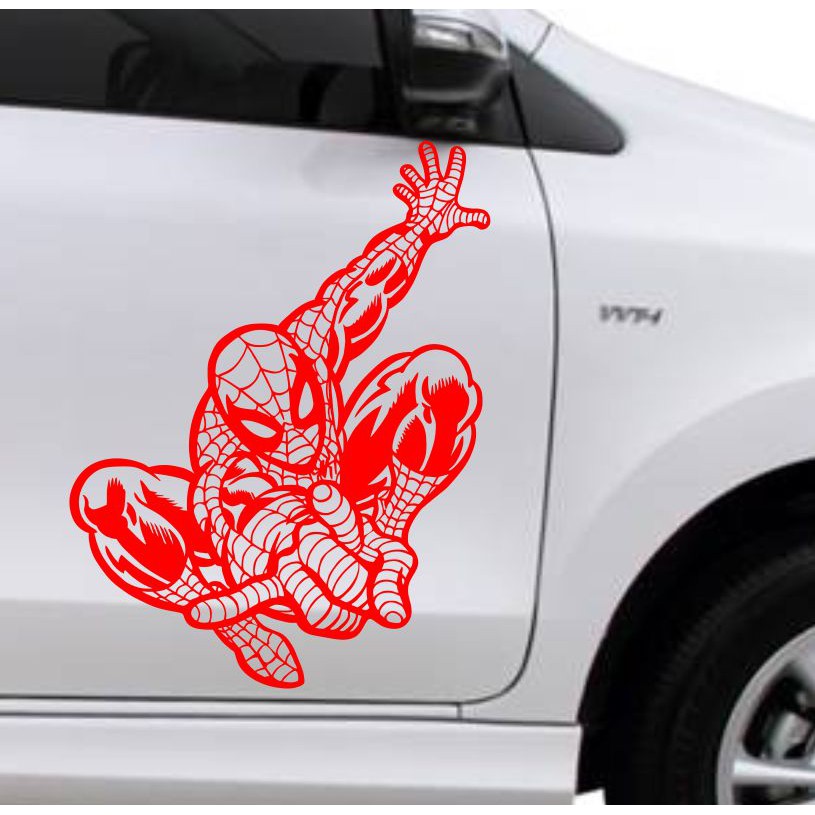 Stiker Cutting Sticker Mobil Spiderman Attack Shopee Indonesia