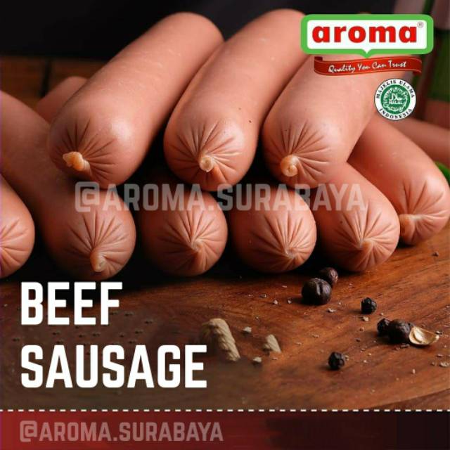 

AROMA Beef Sausage 1000gr / 1kg Sosis Daging Sapi HALAL Meat Frozen Food